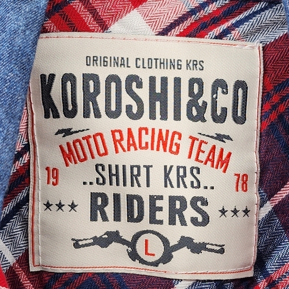 Koroshi  & Co. Men's Plaid Long Sleeve Button-Up Shirt - L - Picture 3 of 6